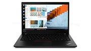 Black ThinkPad laptop with a colorful display on a white background
