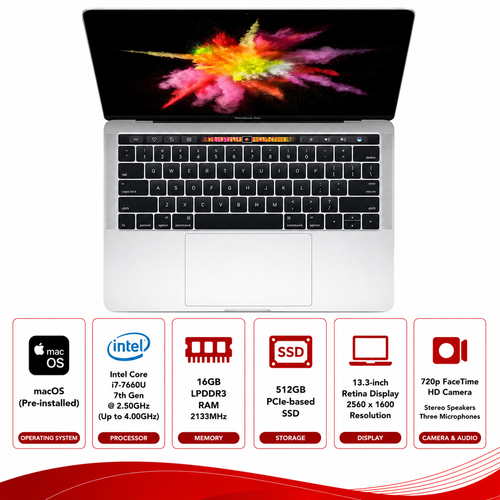 Apple MacBook Pro (Mid-2017) Intel Core i7-7660 Laptop macOS (Refurbished)