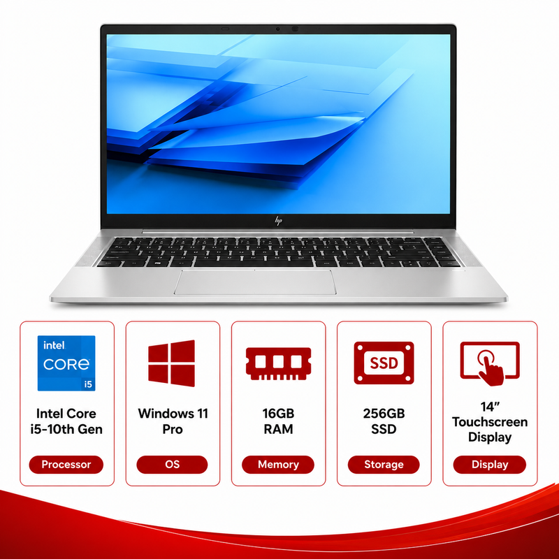HP EliteBook 840 G7 Intel Core i5-10th gen Touchscreen Laptop Windows 11 Pro (Refurbished)