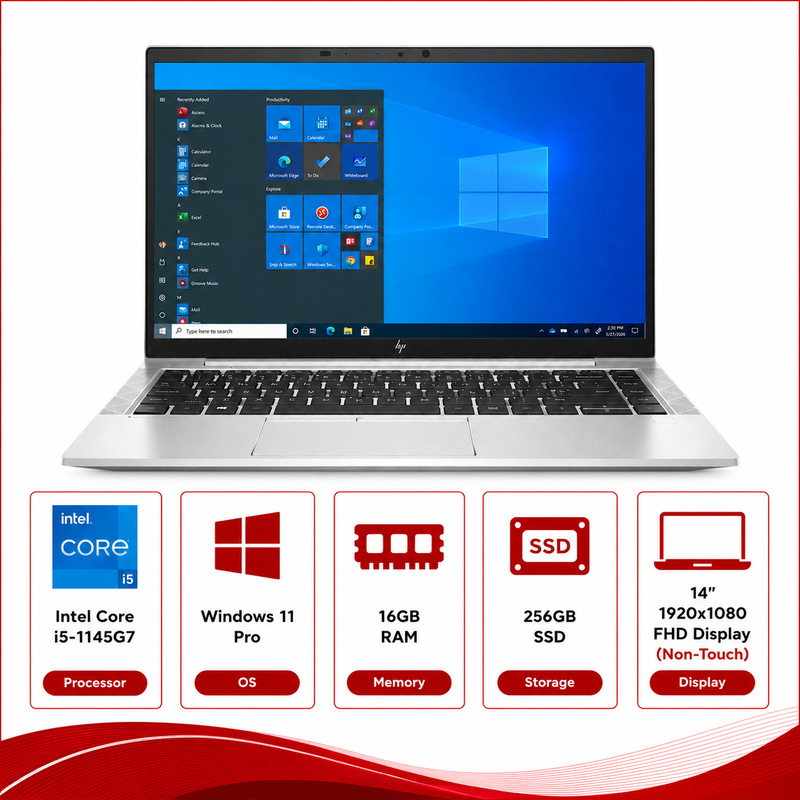 HP EliteBook 840 G8 Intel Core i5-1145G7 Laptop Windows 11 Pro (Refurbished)