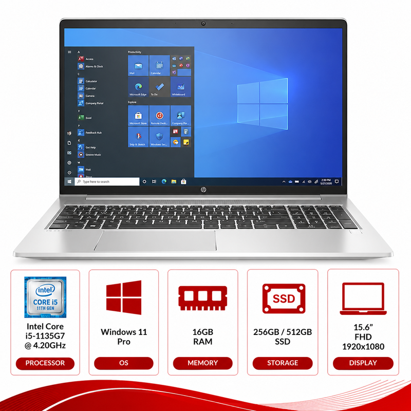 HP ProBook 450 G8 Intel Core i5-1135G7 Laptop Windows 11 (Refurbished)