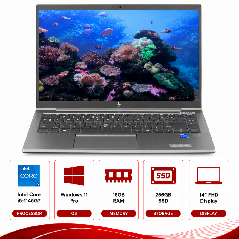 HP ZBook Firefly 14 G8 Intel Core i5-1145G7 Laptop Windows 11 Pro (Refurbished)