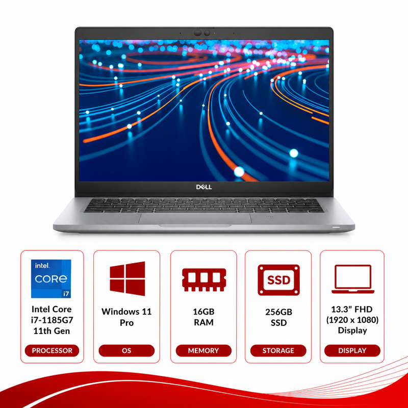 Dell Latitude 5320 Intel Core i7-1185G7 Laptop Windows 11 Pro (Refurbished)
