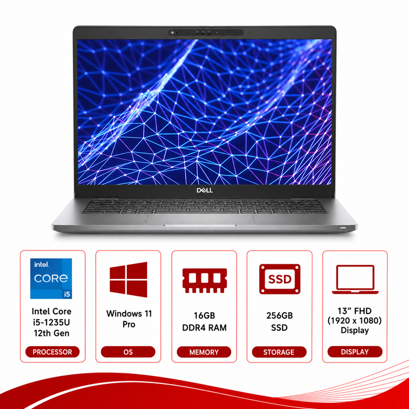 Dell Latitude 5330 Intel Core i5-1235U Laptop Windows 11 Pro (Refurbished)