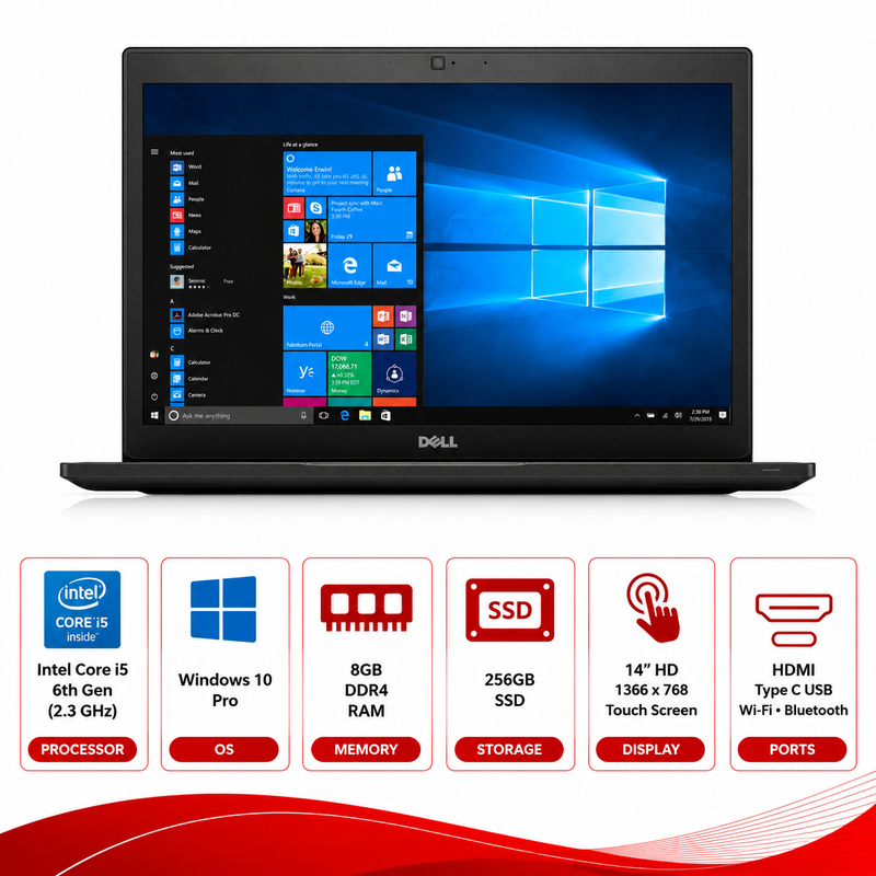 Dell Latitude 7480 Intel Core i5 Laptop Windows 10 Pro (Refurbished)