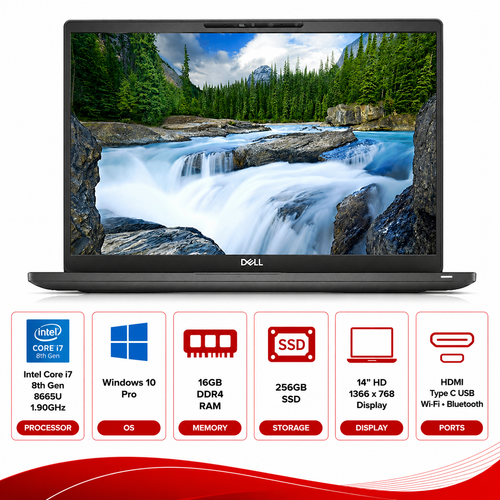 Dell Latitude 7400 Intel Core i7-8665U Laptop Windows 10 Pro (Refurbished)
