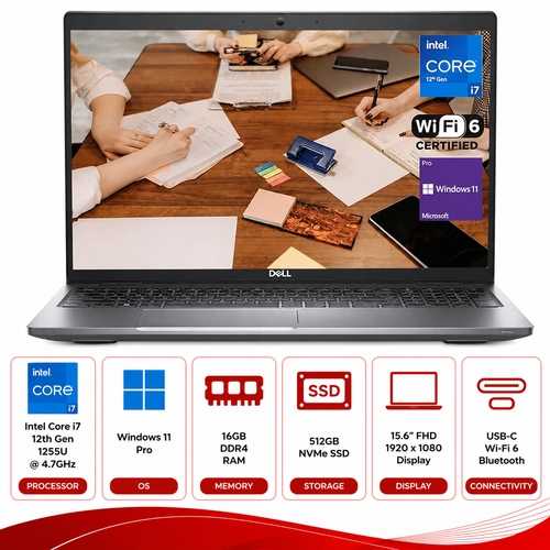 Dell Latitude 5530 Intel Core i7-1255U Laptop Windows 11 (Refurbished)
