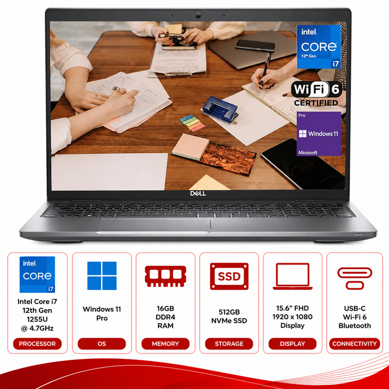 Dell Latitude 5530 Intel Core i7-1255U Laptop Windows 11 (Refurbished)