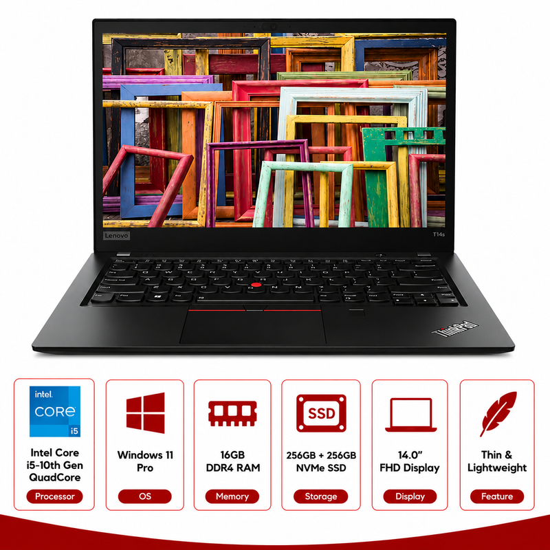 Lenovo ThinkPad T14s Gen 1 Intel Core i5-10th gen Laptop (Refurbished)