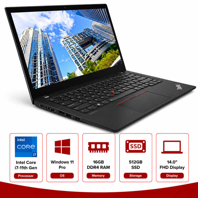 Lenovo ThinkPad T14s Gen 2 Intel Core i7-1165G7 Laptop Windows 11 Pro (Refurbished)