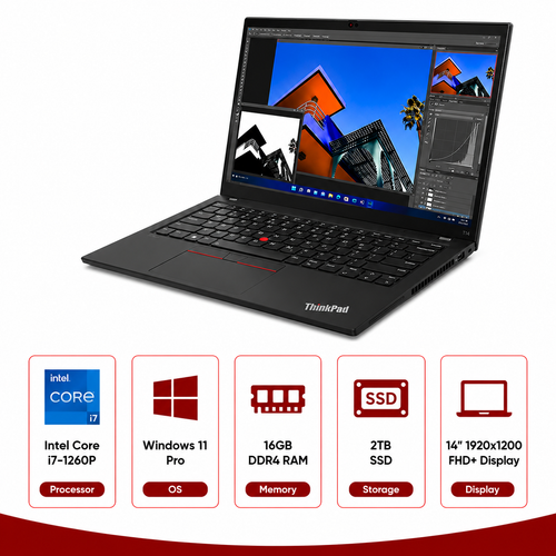 Lenovo ThinkPad T14 Gen 3 Intel Core i7-1260P Laptop Windows 11 Pro (Refurbished)