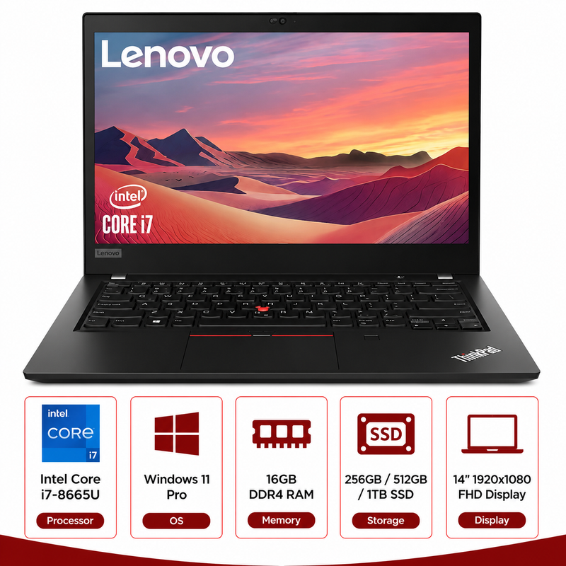 Lenovo ThinkPad T490 Intel Core i7-8665U Laptop Windows 11 Pro (Refurbished)