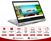 Lenovo ThinkPad X380 Yoga 2-in-1 laptop with specifications on a white background