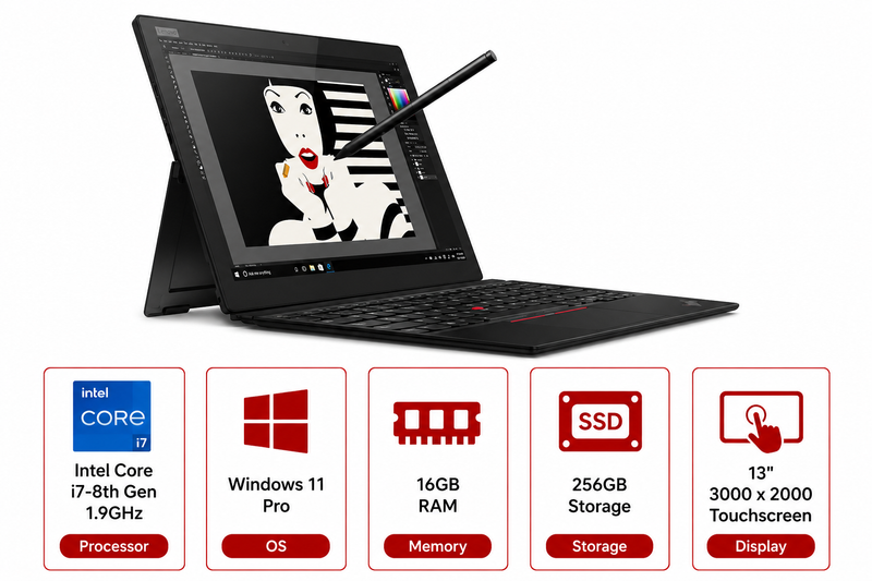 Lenovo ThinkPad X1 Tablet Gen 3 Intel Core i7 Laptop Windows 11 Pro (Refurbished)