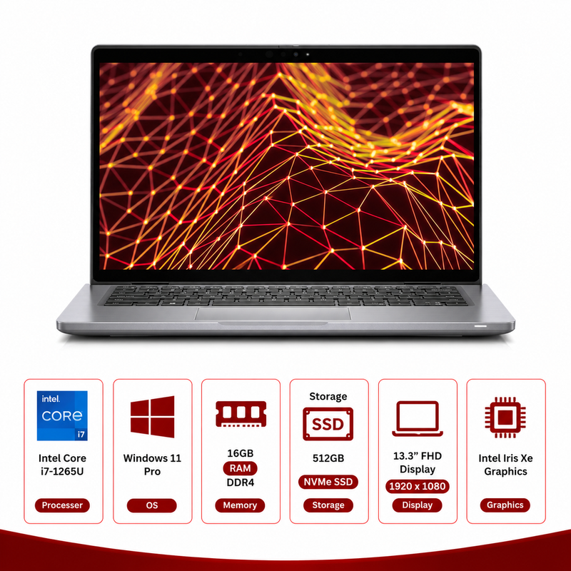Dell Latitude 7330 Intel Core i7-1265U Laptop Windows 11 Pro (Refurbished)