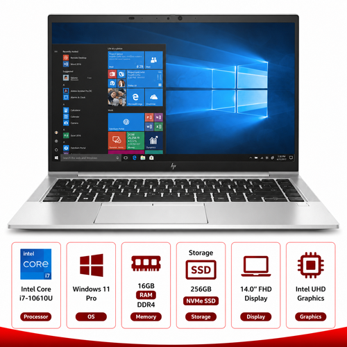 HP EliteBook 840 G7 Intel Core i7-10610U Laptop Windows 11 Pro (Refurbished)