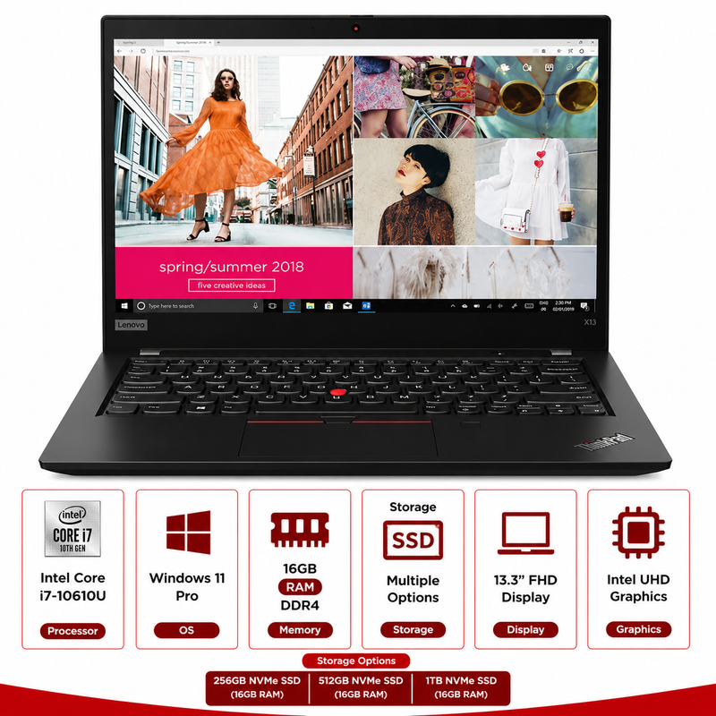 Lenovo ThinkPad X13 Gen 1 Intel Core i7-10610U Windows 11 Pro