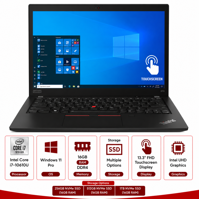 Lenovo ThinkPad X13 Intel Core i7-10610U Touchscreen i7 Laptop