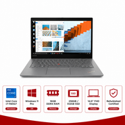 Laptop with specifications displayed on a white background