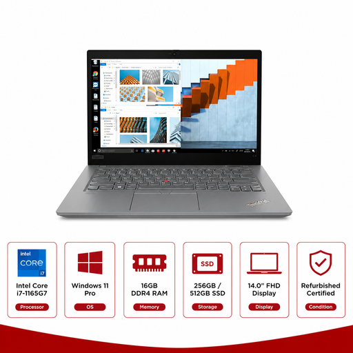 Laptop with specifications displayed on a white background