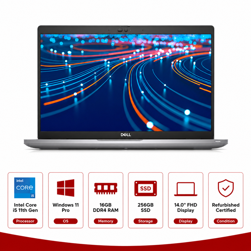 Dell Latitude 5420 14" Business Laptop, Intel Core i5 11th Gen, Windows 11 Pro (Refurbished)