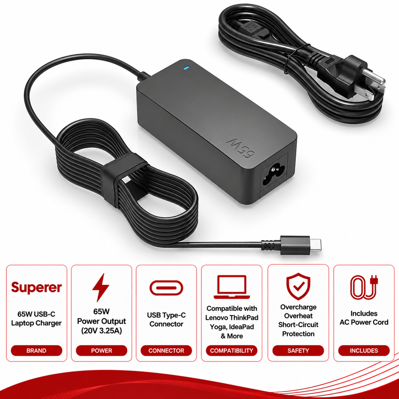 Superer 65W USB-C Laptop Charger