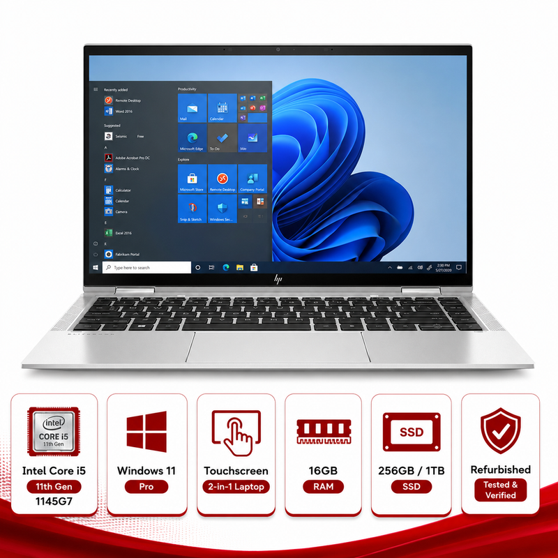 HP EliteBook X360 1040 G8 Intel Core i5 - 1145G7 2-in-1 Laptop Touch Win 11 Pro (Refurbished)