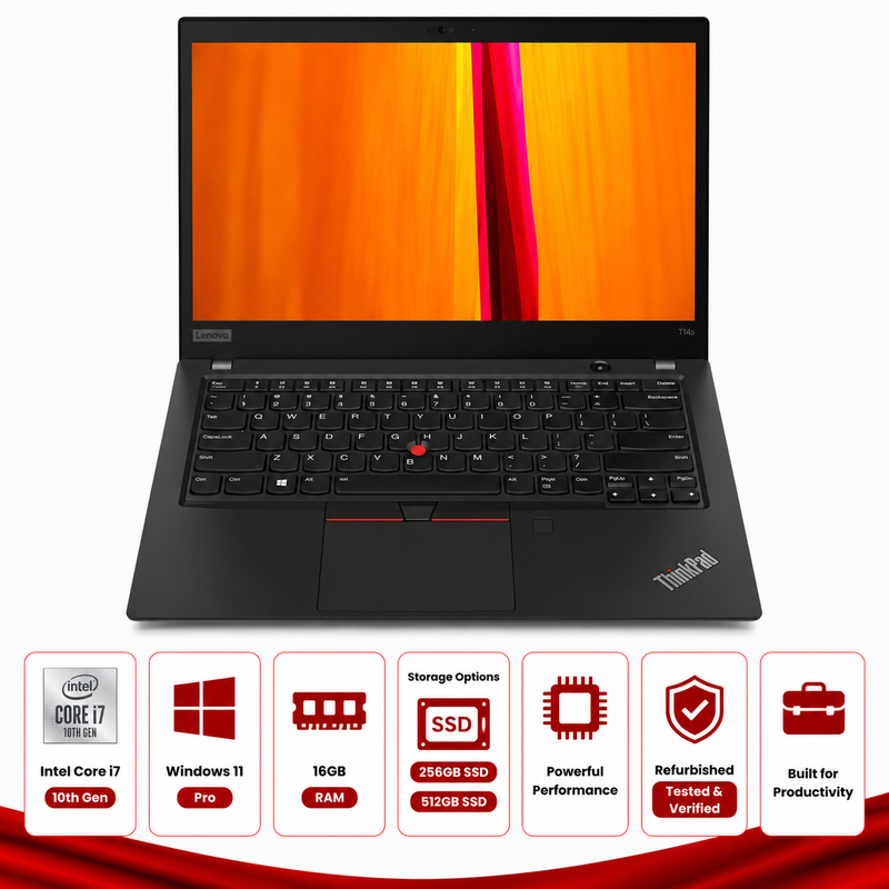 Lenovo ThinkPad T14s Gen 1 Intel Core i7 Windows 11 Pro (Refurbished)