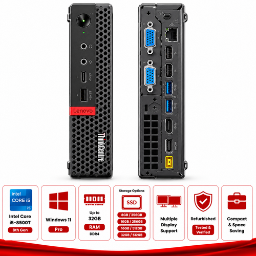 Lenovo ThinkCentre M920q Intel Core i5-8500T Desktop Windows 11 Pro (Refurbished)