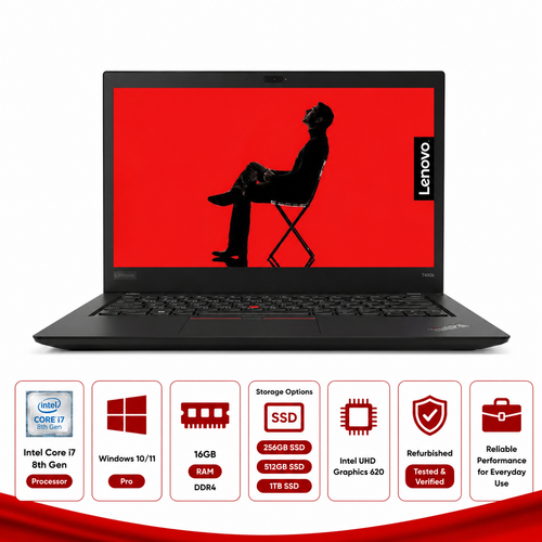 Lenovo ThinkPad T480s Intel Core i7-8650U Laptop Windows 11 Pro (Refurbished)