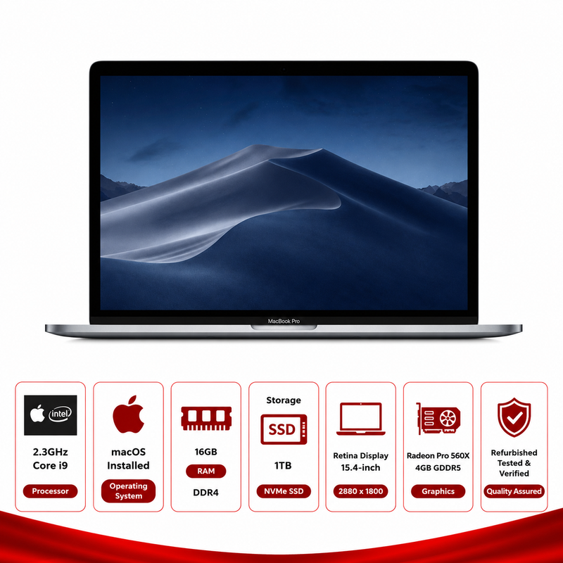 MacBook Pro MV932LL/A 2.3GHz Core i9 Retina display (Mid 2019) in Space Gray (Refurbished)