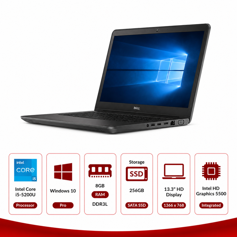 Dell Latitude 3350 Intel Core i5-52000 Window 10 Pro (Refurbished)