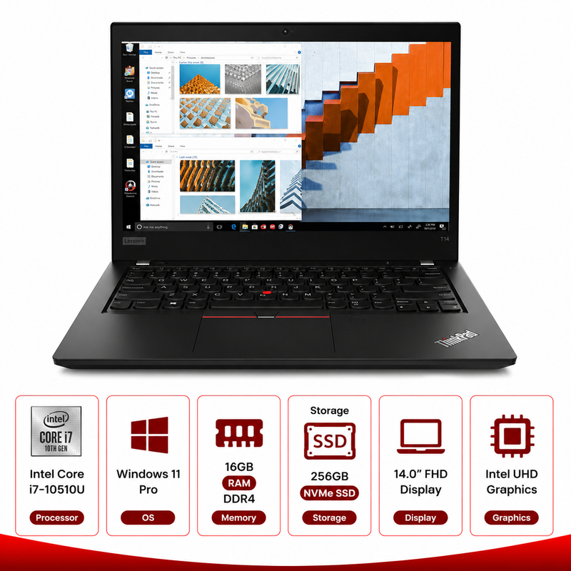 Lenovo ThinkPad T14 Gen 1 Intel Core i7-10510U (Refurbished)